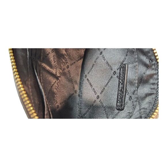 Michael Kors Womens Black Leather Zip Top Closure Clutch NWOT - Picture 7 of 9